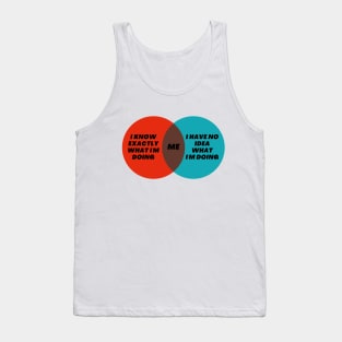 Funny Venn Diagram of Me I know exactly what I’m doing - I have no idea what I’m doing Tank Top